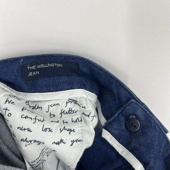 Boden Jeans Size 12 Womens The Wellington Dark Blue Trouser Straight Crop Denim - Picture 7 of 8